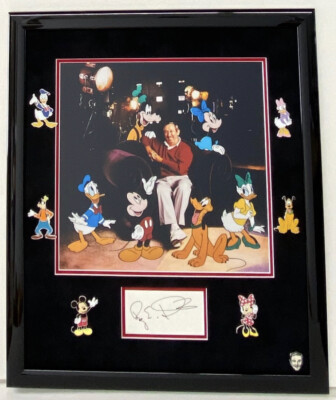 Roy Disney Signed Autographed 17x20 Frame With Disney Character