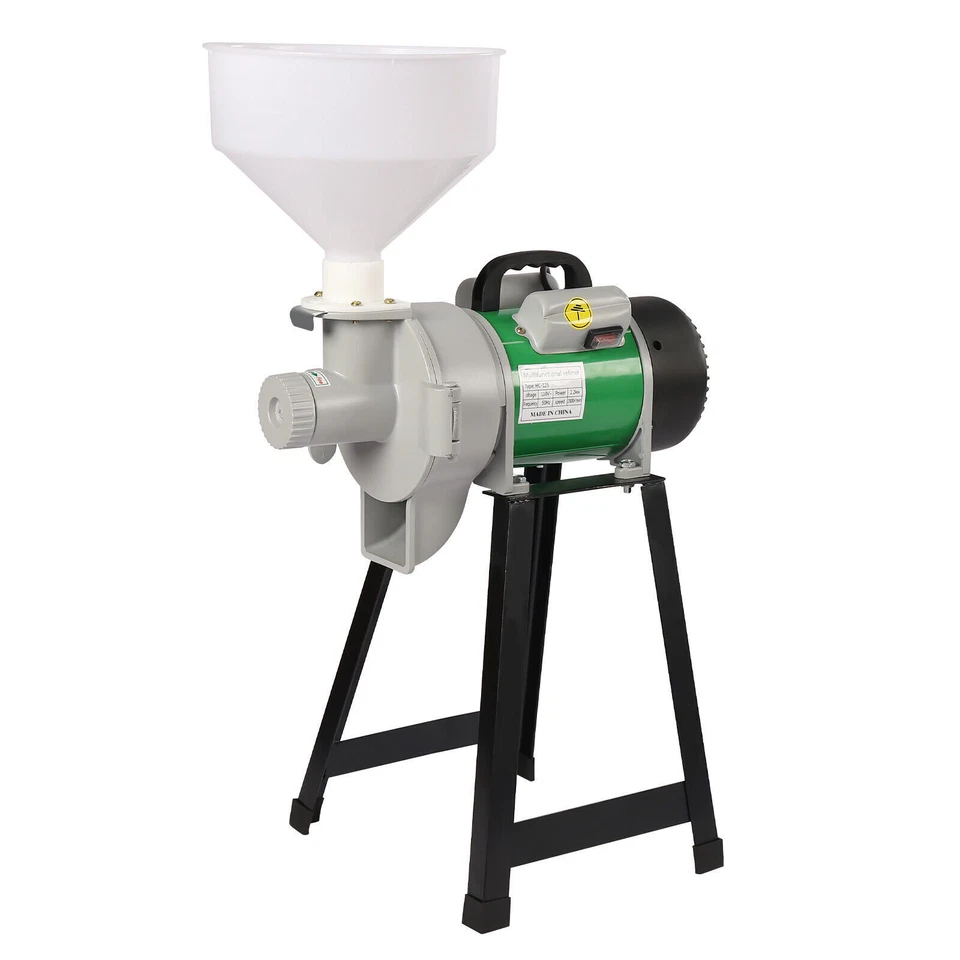 Molinillo eléctrico Molino Grano Maíz Trigo Alimentación/Harina Seco Húmedo Cereal Máquina + Embudo Foto 3 de 4