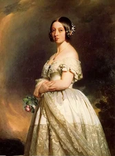 Oil painting beautiful young noble lady queen victoria holding roses flowers art