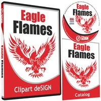 EAGLE FLAMES CLIPART -VINYL CUTTER PLOTTER CLIP ART IMAGES-VECTOR CD