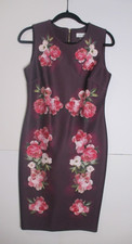 CALVIN KLEIN 6 Purple Floral Stretch Midi Sheath Dress Easter