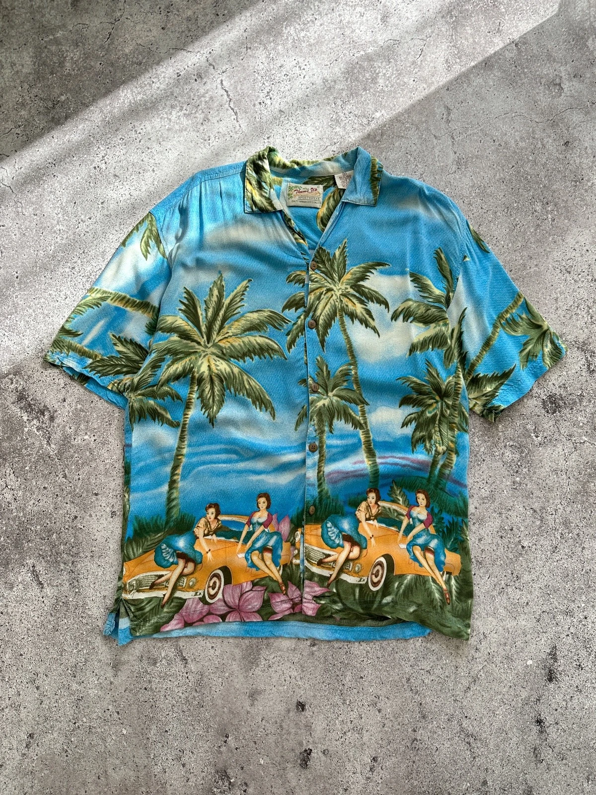 Vintage Hawaiian Sun Aloha Shirt Size M L Mens