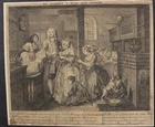 HE MARRIES A RICH OLD WIDDOW 1735 WILLIAM HOGARTH UNUSUAL ANTIQUE SATIRIC PRINT