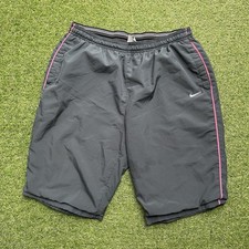 Vintage Nike Track Shorts Size L Gray Drill Windbreaker Baggy Y2K Skater Lined
