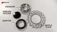 Style 5 16 5x120 Bbs Aluminum Spoke Waffle Cover Hub Caps Bmw E38 E39 Set 4x
