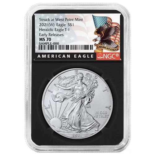 2021 (W) $1 Type 1 American Silver Eagle NGC MS70 ER Black Label Retro Core
