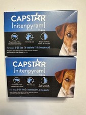 2 Boxes of Capstar Nitenpyram for Dogs 2-25lbs 6 Tablets 11.4 mg new sealed