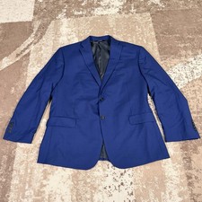 Jos. A. Bank Traveler Sports Coat Men  s 48R Blue Wool Check Blazer Business
