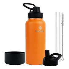 32 oz Powder Coated Double Wall Vacuum Insulated Sports Water Bottle, 18/8 St...