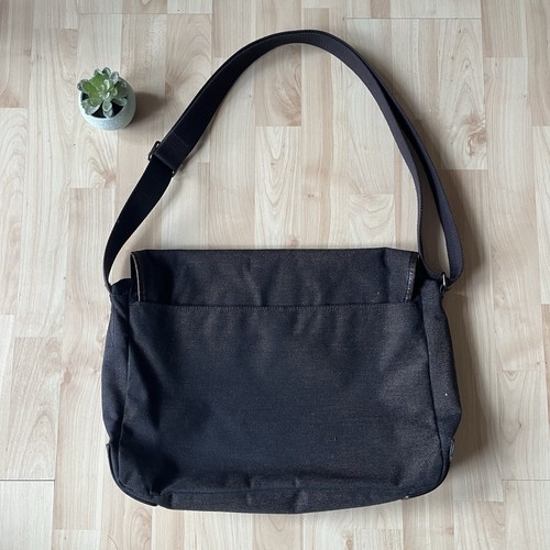 Fossil Messenger Bag Mens Gray Brown Canvas Leather Laptop Magnetic Lock - Picture 5 of 7