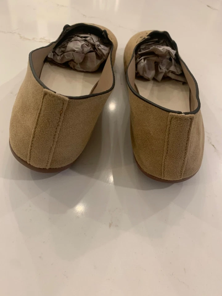 Slip On Cat Flats Women’s Size 8.5  Beige Embroidered Loafers Flexible  NEW - Image 3 of 4