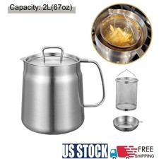 67oz / 2L Container, Cooking Oil Filter Pot w...