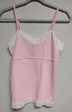 Y2K Cami Top Pink Lace Fashion Bug Large?