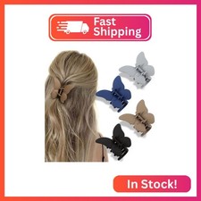 ATODEN Butterfly Hair Clips - 4Pcs Matte Claw Clips for Thick, Medium, and Thin