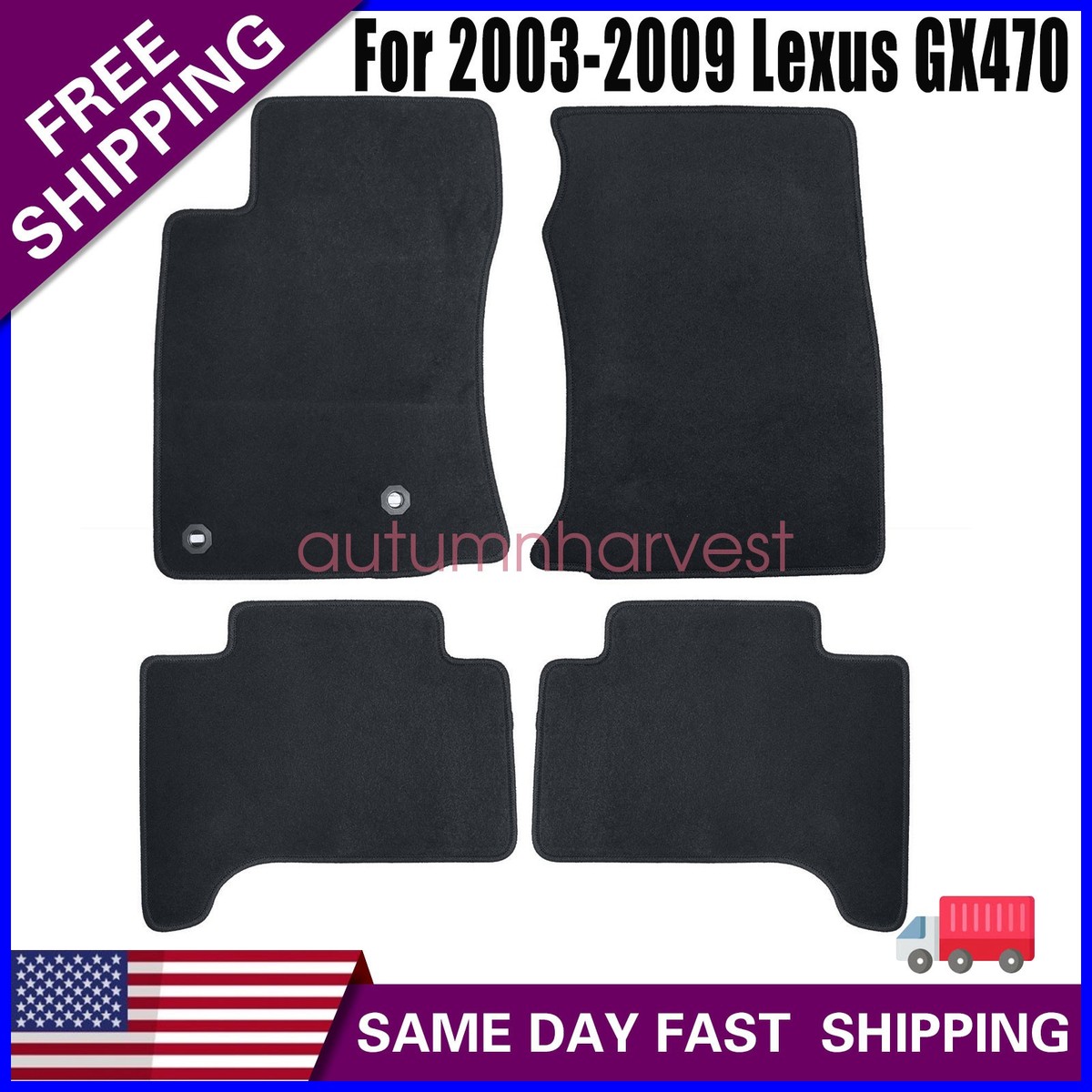 【未使用USDM純正】LEXUS GX470 北米仕様 フロアマット 4枚セット Floor Mats Carpet Front & Rear For 2007 2008 2009 Lexus GX470 4