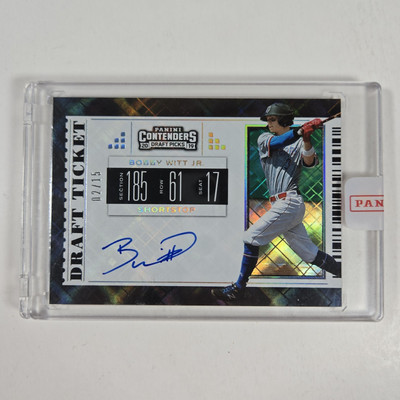 Bobby Witt Jr Auto 2/15 Sealed On Card Rookie 2019 Panini Contenders Ticket
