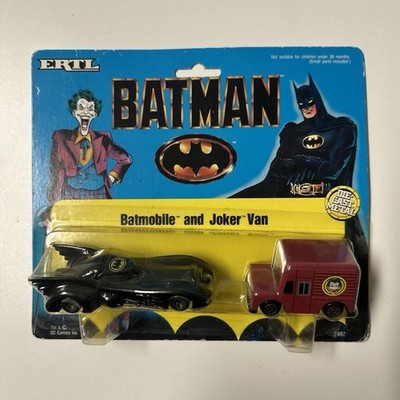 ERTL 1:64 Diecast Batman Batmobile & Joker Van Set 2497 Unopened 1989