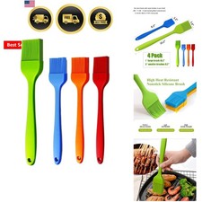 Silicone Basting Brush Set 4 Pack Heat Resistant Dishwasher Safe Kitchen
