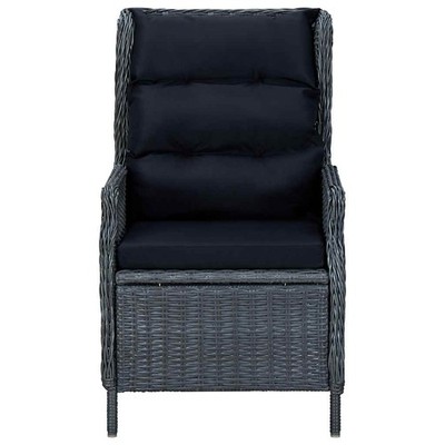 Outdoor Recliner Chair Patio Lounge Chair with Cushions Poly Rattan vidaXL