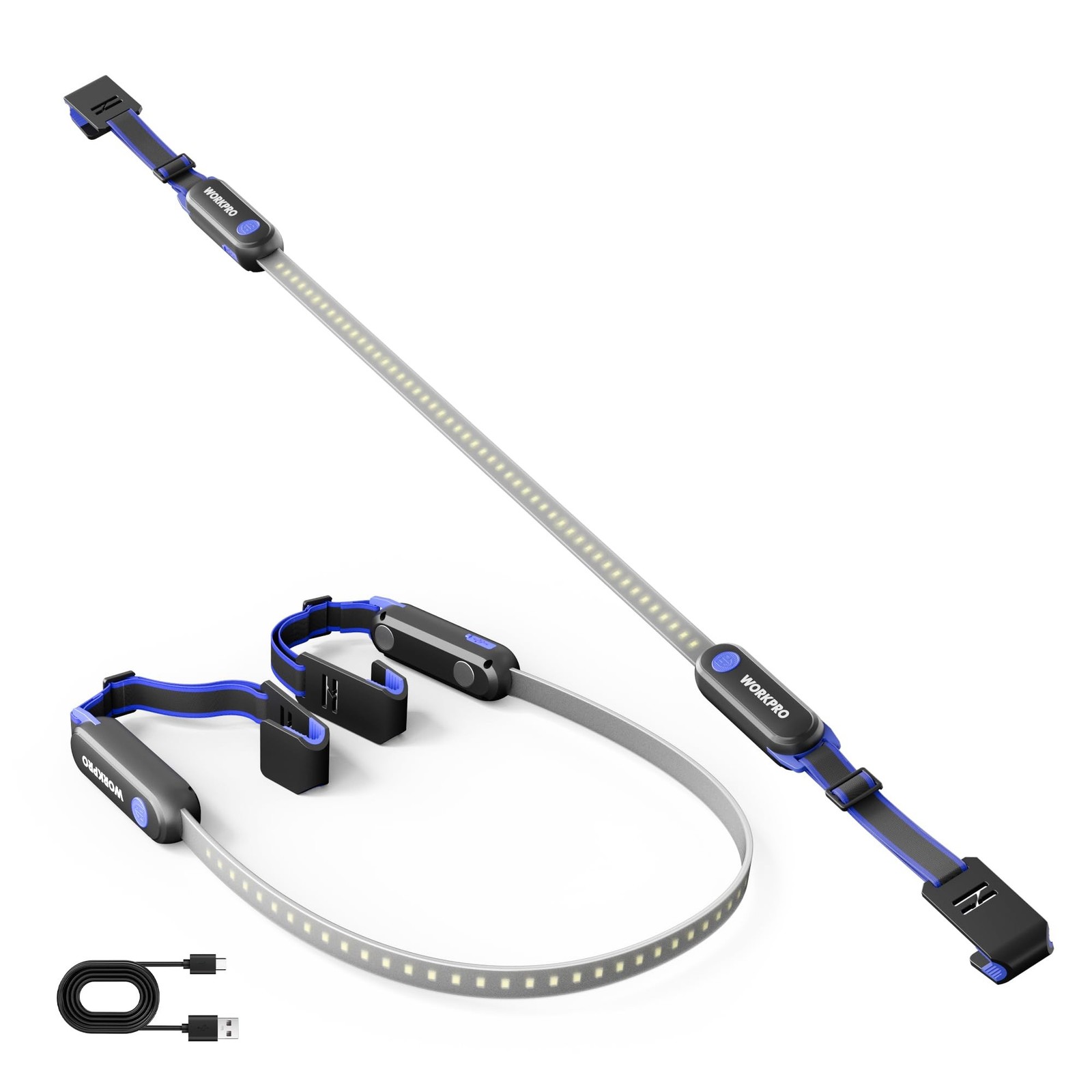 WORKPRO Rechargeable Underhood Work Light, 25inch Long Foldable LED Work Ligh...