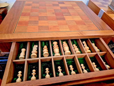 Regency Chess Set 3.25'' King 22'' Wood Inlay Custom Fit Storage Board 2'' Squares