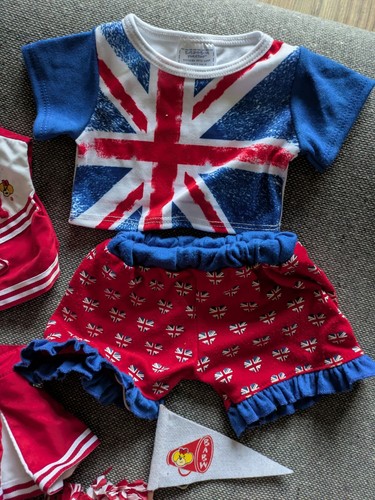 Build A Bear Clothes Bundle - Tops, Bottoms, Union Jack, Cheerleader, Sports BAB - Picture 4 of 10