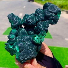 390G Natural glossy malachite cat eye transparent cluster rough mineral Sample