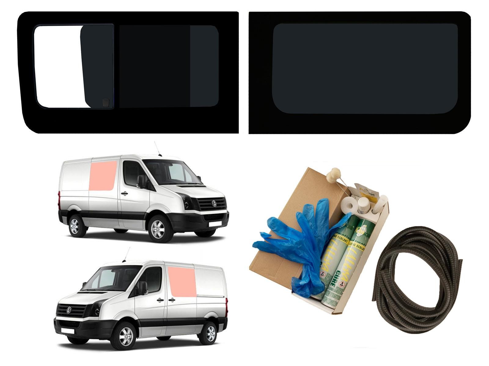 VW Crafter 2006-17 Left Side Opening Right Side Fixed Tint Windows Fitting Kit