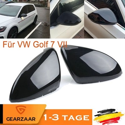 2x Schwarz Außenspiegelgehäuse Spiegelkappen Für VW Golf 7 VII Variant GTI R