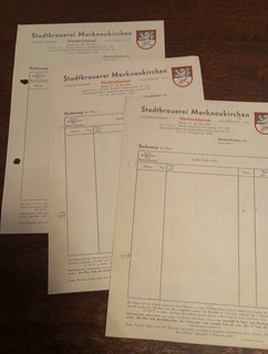 Stadtbrauerei Markneukirchen Ottomar Tauscher Dokument Rechnung Brief 1959 3x