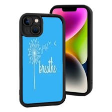 Lightweight iPhone 15 Case - Serene Blue Design with Delicate White Head