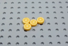 LEGO Lot of 4 Bright Yellow Orange Round 1x1 Orange SLices Fruit Food Minifig AI