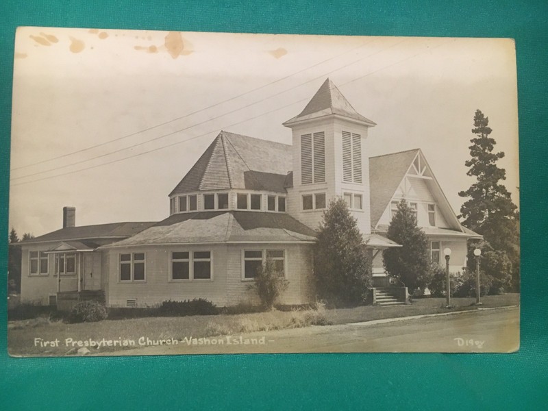 Real Photo Post Card "First Presbyterian Church Vashon Island" Washington