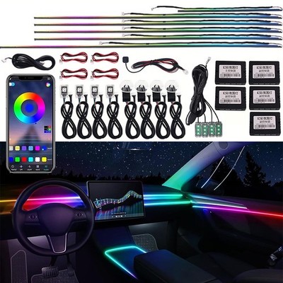 18 in1 Car Ambient Light 256 Color Symphony RGB Acrylic Guide Atmosphere Lights