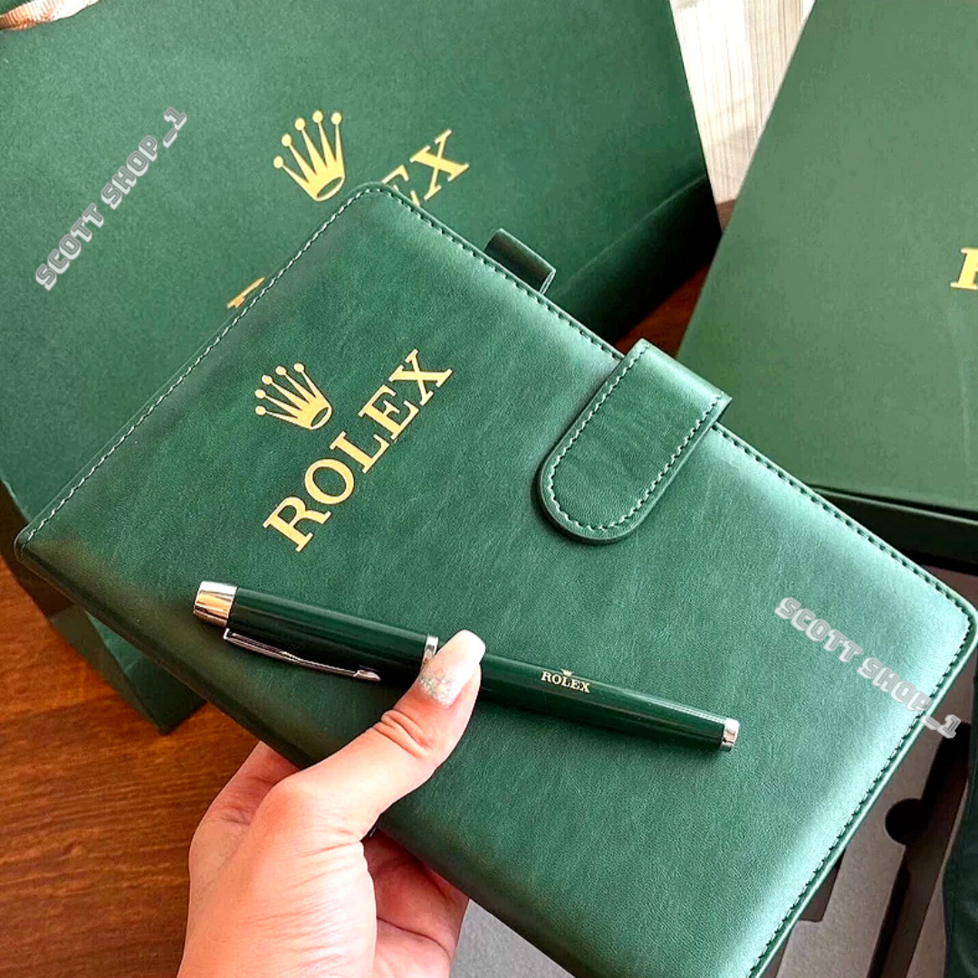 Rolex Diario de Lujo Pluma Paraguas Set de Regalo Verde Oferta Exclusiva AD VIP Regalo