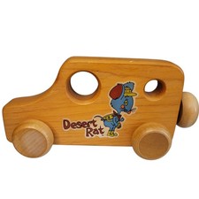 Vintage 1978 Sunbow Retro Wood Desert Rat Jeep Toy With Desrt Rat Decal