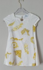 NWT NEW Young Versace girls white T-shirt dress with logo print 6y VFAB325