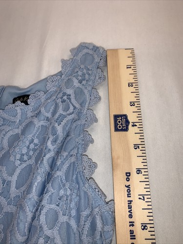 Jodi Kristopher Womens Juniors Size 3 (S) Blue Lace Fit & Flare Sleeveless Dress - Picture 5 of 11