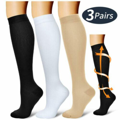 3X Plus Size Wide Calf Compression Socks for Swelling Pain Edema, Stretch Socks