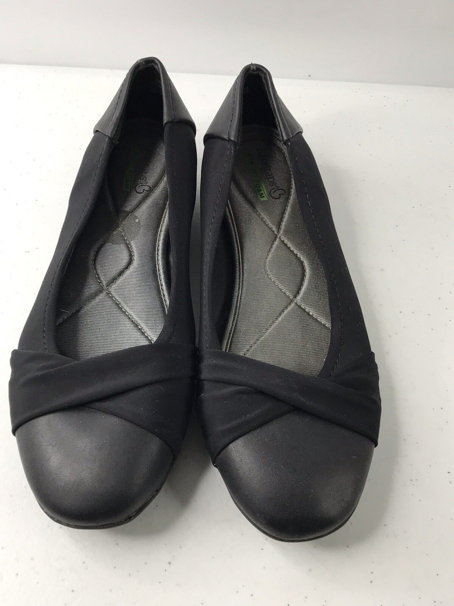 Women's Bare Traps Memory Foam Stretch Shoes Sz Black Fabric