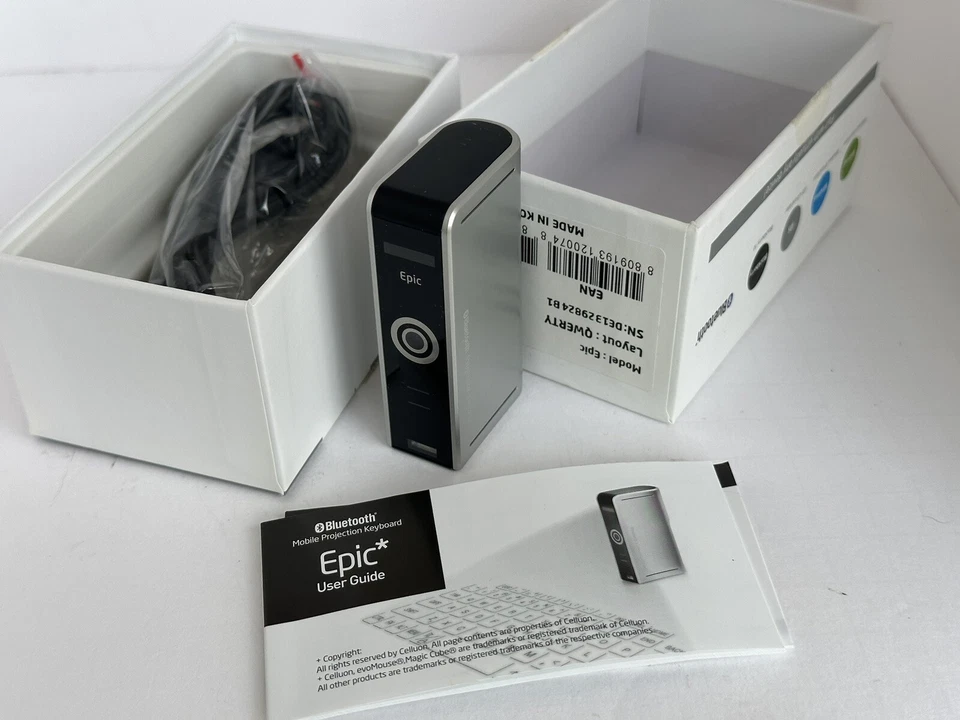 Epic Mobile Projection Keyboard Magic Cube QWERTY Silver Bluetooth TESTED - Image 3 of 4