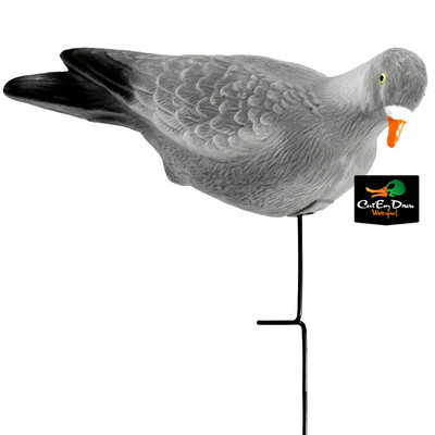 NEW LUCKY DUCK EDGE BY EXPIDITE FLOCKED WOOD PIGEON DECOYS 3 PACK WITH STAKES