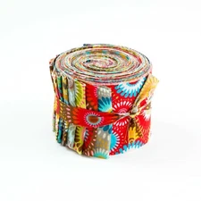 2.5 inch Fizzy pop  Jelly Roll 100% cotton fabric quilting 17 strips -