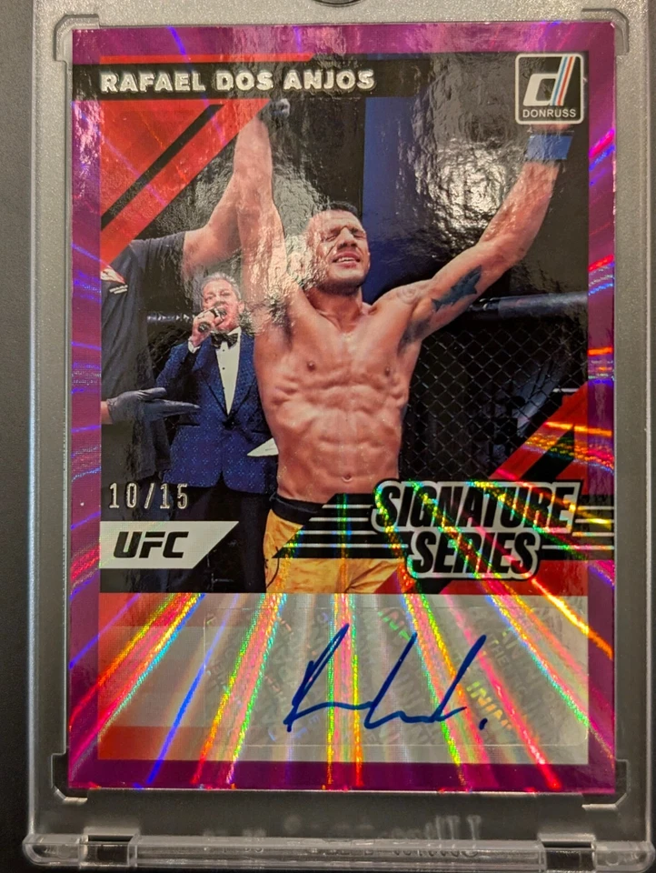 2022 Donruss UFC Signature Series Holo Purple Laser #SS-RDA Rafael Dos Anjos /15 - Image 2 of 3