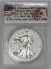 2019 W AMERICAN SILVER EAGLE $1 PRIDE OF TWO NATIONS ANACS RP 70 FIRST STRIKE
