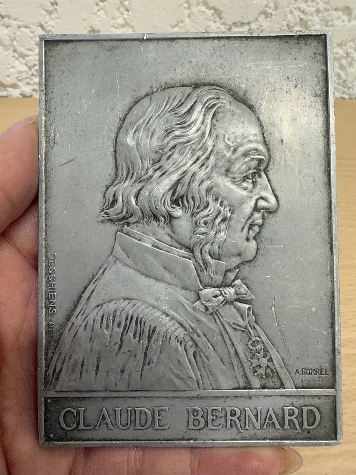Médaille Plaque Claude Bernard 1813 1878