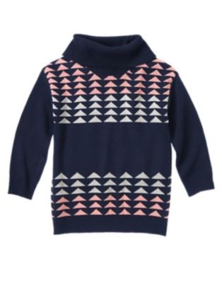 GYMBOREE POLAR PINK NAVY GEOMETRIC TURTLE NECK L/S SWEATER 5 6 NWT | eBay
