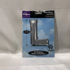 Anagram Balloons (Letter L) Foil Mylar Balloon 23” X 32” Silver New!!!