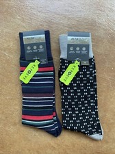 New ALFANI Mens 2 Pack Black Dress Crew Socks, Shoe Size 7-12,Sock Size10-13