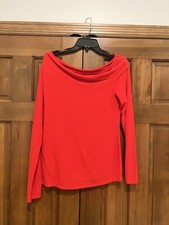 NWOT BCBG Off The Shoulder Red Knit Top